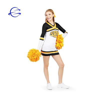 China Soft Hot Design Latest Design Wholesale Custom Sublimated Long Sleeve Cheerleading Uniform for sale