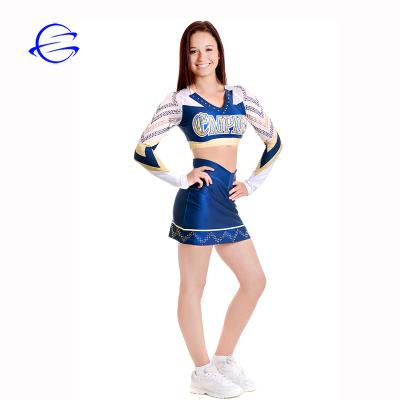 China Soft Rhinestone Fitness Girls Sublimation Wear Cheer All Star Spankle Service OEM Sexy Cheerleading Uniforms Wholesale for sale