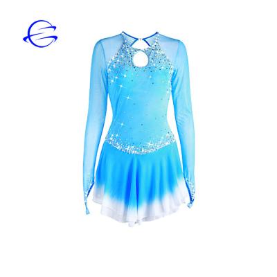 China 2019 Women/Girls Figure Skating Dress Meito Custom Ice Skating Dress Sky Blue Spandex, Lace Rhinestone High Elasticity for sale