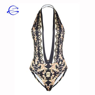 China Breathable Custom Design Summer Beach Wear Women Bathing Suit Swimwear Dancer Tights Floral Women One Piece Sexy Backless Swimsuit for sale