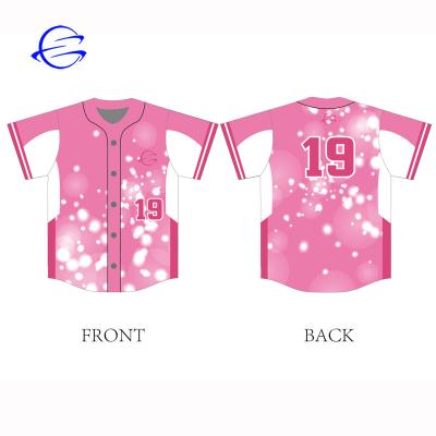 China Antibacterial Factory Wholesale All Custom Sublimated Baseball Tank Tops Women Fashion Pink Sportswear Shirts Free Design for sale