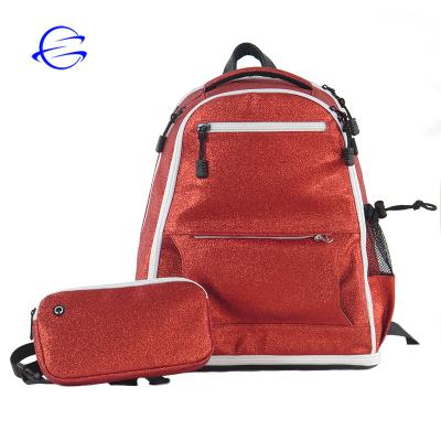 China Waterproof Detachable Red Shiny Waist Bag Girls School Backpack for sale