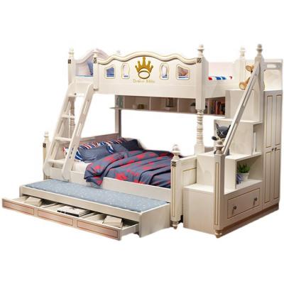 China Modern double bunk bed children factory direct sale kids car bed bedroom furniture wooden frame bunk bed kids packing latest bed for sale