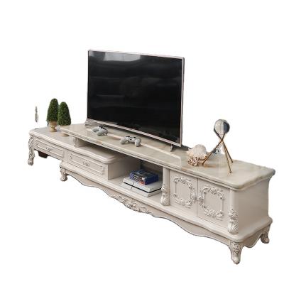 China European Classical Exquisite Luxury Wooden Units Modern Antique Style TV Stand Workmanship TV Stand Home Furniture for sale