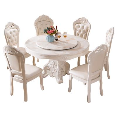 China China Foshan Factory European Style Marble/Rock TOP Dining Table And Chairs For Home Best Price Marble Top Luxury Dining Room Furniture for sale