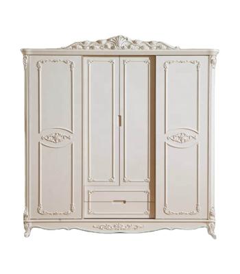 China Well-designed elegant European style factory panel bedroom furniture outlet wardrobe with drawer closet cabinet for sale