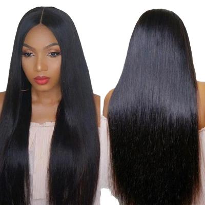 China European and American Real Exotic Long Hair Straight Hair Wig Female Center Split Real Lace Wig 4*4 Lace Front Wig for sale