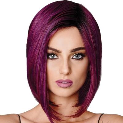 China Star Fashion Short Bob Wigs Human Hair Ladies Fashion Gradient Color Chemical Fiber Wig for sale