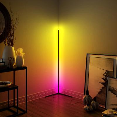 China Modern Simple Modern Vertical Corner Lamp LED Sofa Corner Atmosphere Lamp Nordic Bedroom RGB Floor Lamps Simple Modern Bedside for sale