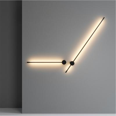 China Factory Wholesale Modern Modern Wall Lamp Bedside Decorative Warm Black Minimal Line Led Fancy Bedroom Rotatable 2700K Wall Lamp for sale