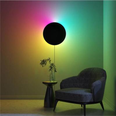 China Wholesale Designer Modern Round Graphite Wall Lights Simple Minimal Home Bedroom Circle RGB Heat Decorative Wall Lamps Atmosphere for sale