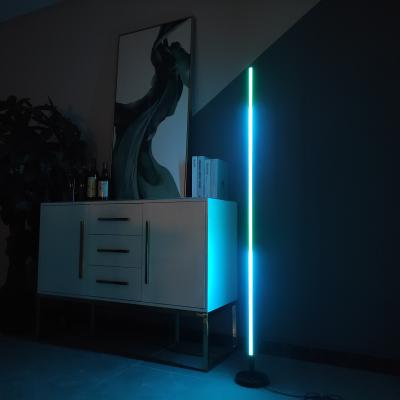 China Simple Modern Minimalist LED Bedside Vertical Corner Lamp Living Room Sofa Corner Atmosphere Lamp Nordic Bedroom RGB Floor Lamps for sale