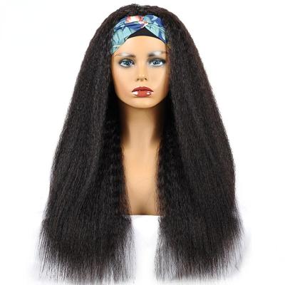 China Wholesale Curly Straight Yaki Headband Wig Hair Wigs For Color Women Wigs With Attached Headband for sale