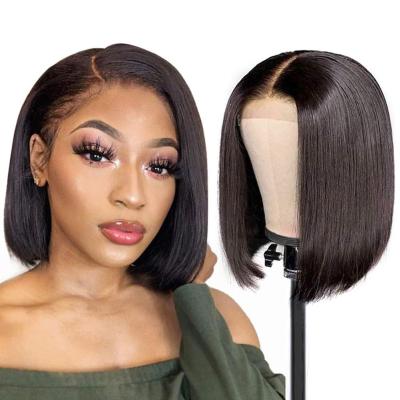 China Wholesale Silky Straight Front Lace Synthetic Wig 13*4 Bobo Short Straight Hair Synthetic Wigs For Women for sale