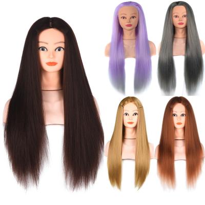 China With Wig Wholesale 60cm Dolls Practice Soft Training Head Mannequin Head 100% Synthetic Dummy Hair For Hairstyle Braid for sale