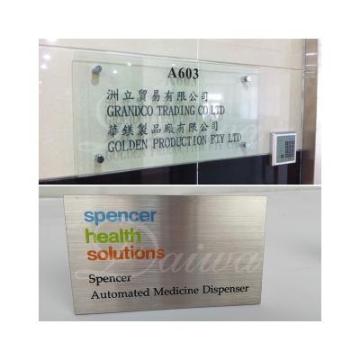 China Factory Wholesale Free Design Customized Printed Stainless Steel Metal Nameplate With Company Logo Please to contact me for sale