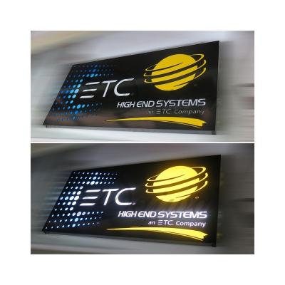 China High Quality Brass Acrylic Double Face Metal Sign Led Light Box Customize Square for sale