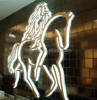 China Stainless Steel Backlit Letters Signage Build Up Stainless Steel Backlit Signage Acrylic /opal acrylic/LED LED Strip Lighting for sale