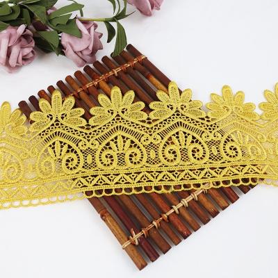 China Wholesale water soluble guipure embroidery lace water soluble cotton/polyester/milk balance border silk embroidery for sale