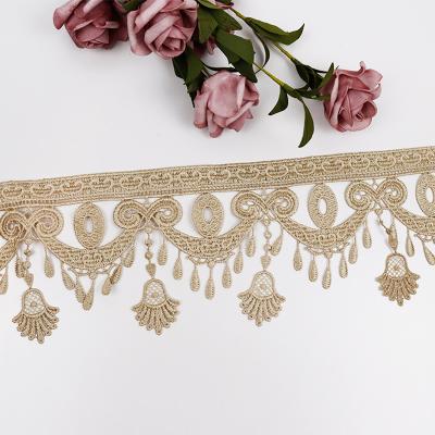 China YBUYOO Hot Selling Water Soluble Embroidery Tassel Trimming Chemical Milk Lace Trimming Silk Lace For Decoration for sale