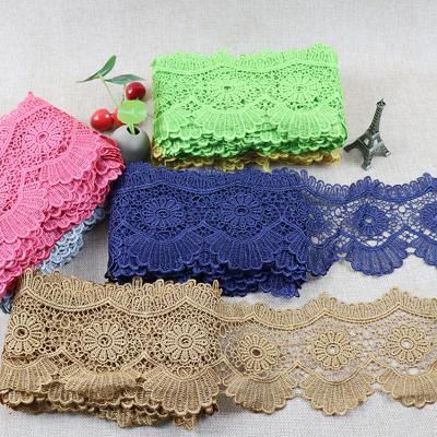 China White 100% White Trim Embroidery Trim Lace Trim Water Soluble Polyester Giupure Lace Trim for sale