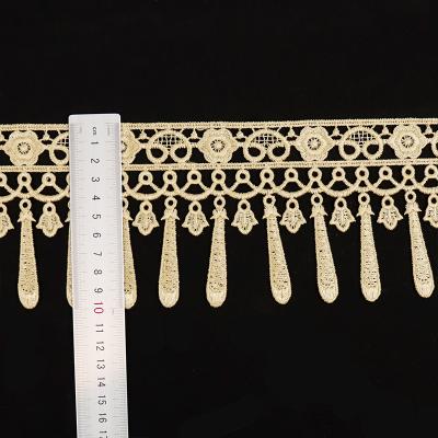 China White Water Soluble Lace Trimmings Tassel Fringe Trim Fabric Fringe Guipure Lace Trimming Silky Soft Lace Trimming for sale