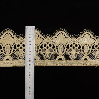 China Decorative Trim Water Soluble Guipure Lace Venice Embroidery Venice Lace Trim Fabric for sale