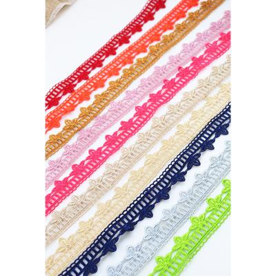 China 2021 Water Soluble Designs Fashion Multicolor Lace Embroidery Lace Trim For Decoration Or Home Textiles for sale