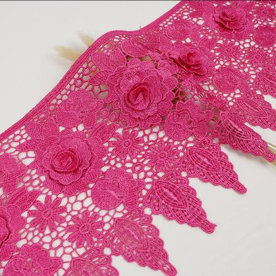 China Manufacturer Wholesale Water Soluble Rhinestone Trim Lace Trim Hot Sale Embroidery Lace Trim for sale