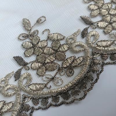 China Other Lace Border Maker Embroidery Mesh Lace Trim Swiss Voile Lace Trim Material for sale