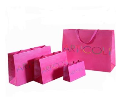 China Personalised Red Paper Bags With Handles Retail Shopping Packaging for sale