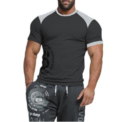 China Spandex Polyester Anti-Wrinkle Low Moq Running Shirts Men Gym Fitness Plus Size T-shirt Compressed Bodybuilding Active Wear for sale