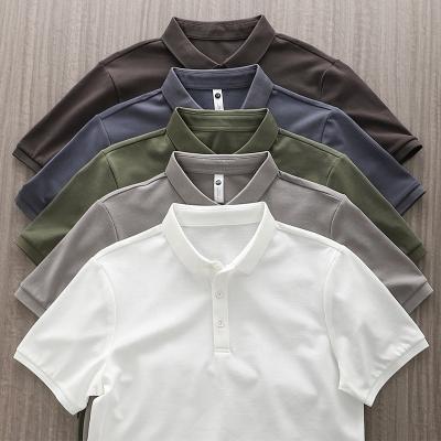 China High Quality Custom White Cotton Anti-wrinkle Solid Color Polo Shirt New Business Shirt for sale