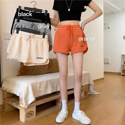 China QUICK DRY French Cotton Fitness Terry Summer Letter Embroidery Women's Running Shorts for sale