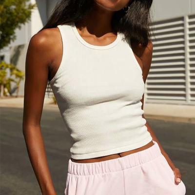 China Girls Anti-pilling Thin Cotton Tanks 2022 Summer Fashion Ladies Tops Vintage Knitted Solid Tank Female Chic Sexy Cute Women for sale