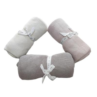 China HONGCH Super Soft And Breathable Knitted Bamboo Cotton Towel Folded Blanket For Boys And Girls Warm Baby Wrapping Bag for sale