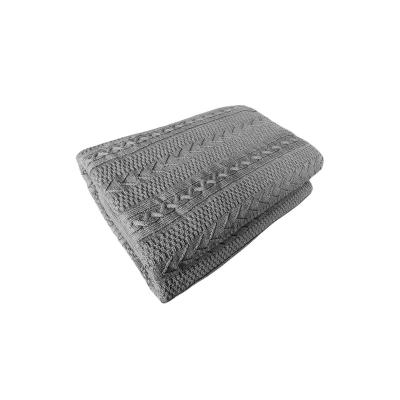 China HONGCH Folded Bedding Knitted Sherpa Blanket Thick, Soft, Large And Comfortable Gray Knitted Blanket - Woolen, Suitable For Sofa And Bed for sale