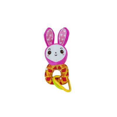 China Hot Selling Disposable HONGCH Rabbit Giraffe Shape Cute Plush Toys Soft Look Toys Cute Baby Bell Toys Filled Hand Bell for sale