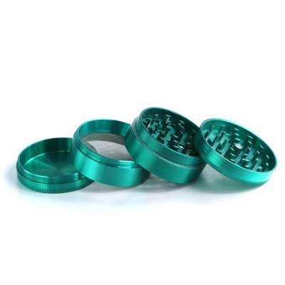 China Wholesale ALUMINUM Herb Crusher Magnetic Metal 64mm Teeth Custom Logo Smoking Accessories 50mm Trapezium Herb Grinder for sale