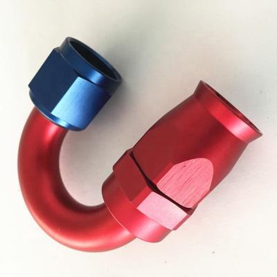 China Oil Tank Straight Fuel Gas AN12 Aluminum 90 Degree Swivel Full Flow Female Ptfe Hose End Fitting Connector for sale