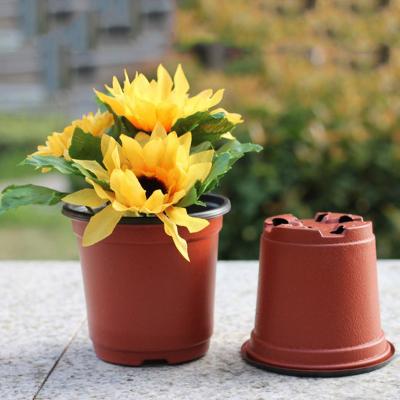 China 90 100 120 130 140 150 160 Modern Plastic Flower Pots Supplier Product Double Color 180mm Flower Pots for sale