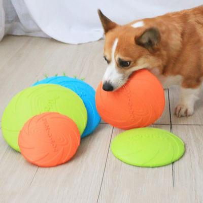 China Viable Various Colors Small Pet Folding Toys Folding Soft Frisbeed Toy Flying Disc Dog Training Toy for sale