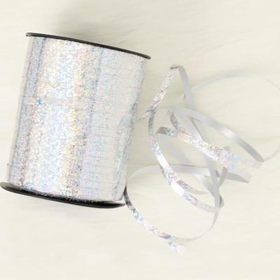 China Christmas Holographic Iridescent Balloon Polypropylene Wrap 5mmx500yards Gift Wrapping Ribbon Roll For Gift Wrapping for sale