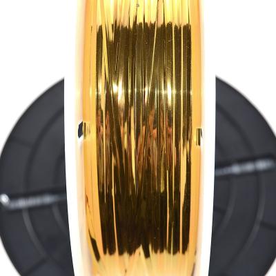 China Food Factory Supply 1000 Meters Spool Gold Color PET Twist Tie Metallic Wrapping Wire Tie For Bag Closure for sale