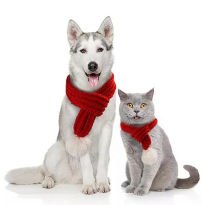 China Dogs Cats Scarves Winter Warm Christmas Pet Viable Knitting Fashion Dog Scarf Wholesale Fashion Style for sale