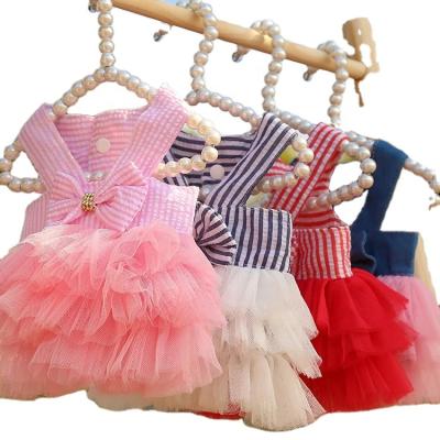 China Wholesale Viable Princess Exquisite Dresses Cats and Little Puppy Dogs Vest Skirt Adorable Tutu Dog Dresses Clothes for sale