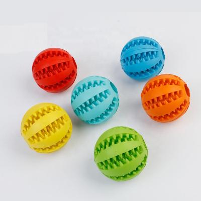 China Sustainable Hot Selling Custom Teeth Cleaning Durable Food Grade Pet Chew Ball Treat Food Dog Toy for sale