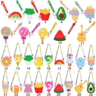 China Cute Cartoon Shape Toy Bag Crossbody Silicone Shoulder Busy Person Bag Sensory Toy for sale