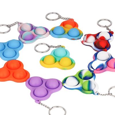 China Key Chain Key Ring Fidget Handheld Kids Toys Mini Triangle Shape Fidget Toy Triangle Rotating Key Eco-friendly Material for sale