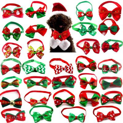 China Viable Holiday Christmas Bow Tie Adjustable Neck Strap Cat Dog Grooming Accessories Pet Product Supplies for sale